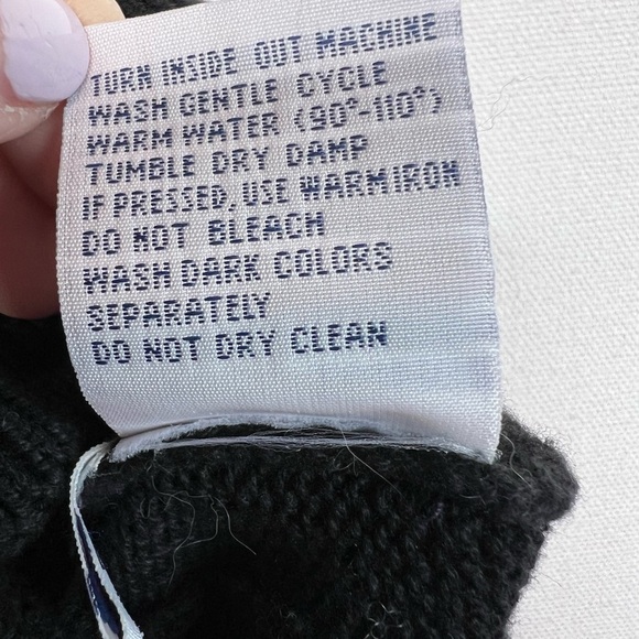 Vintage La Mode cable knit sweater vest black embroidered GOLF women’s size M - Picture 7 of 8